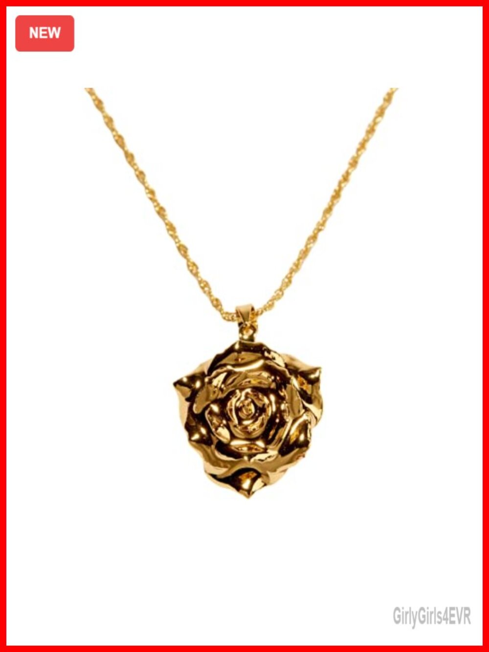24k Gold Dipped Real Rose Pendant Necklace Wedding Gift